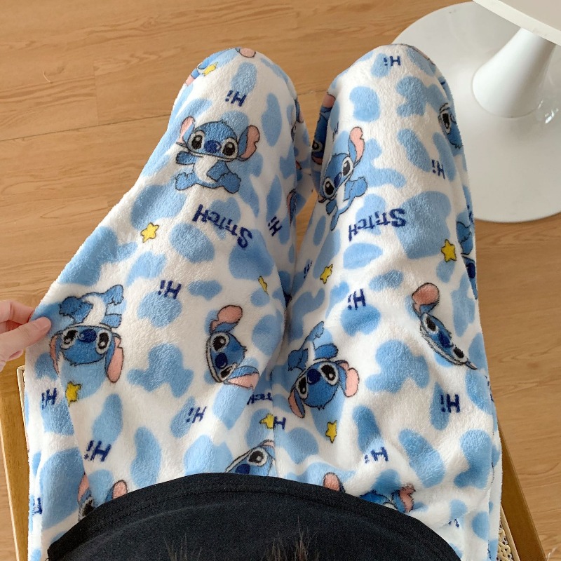 Winter Clothing Anime - Lilo&Stitch Flannel Pajamas with Thick Anime