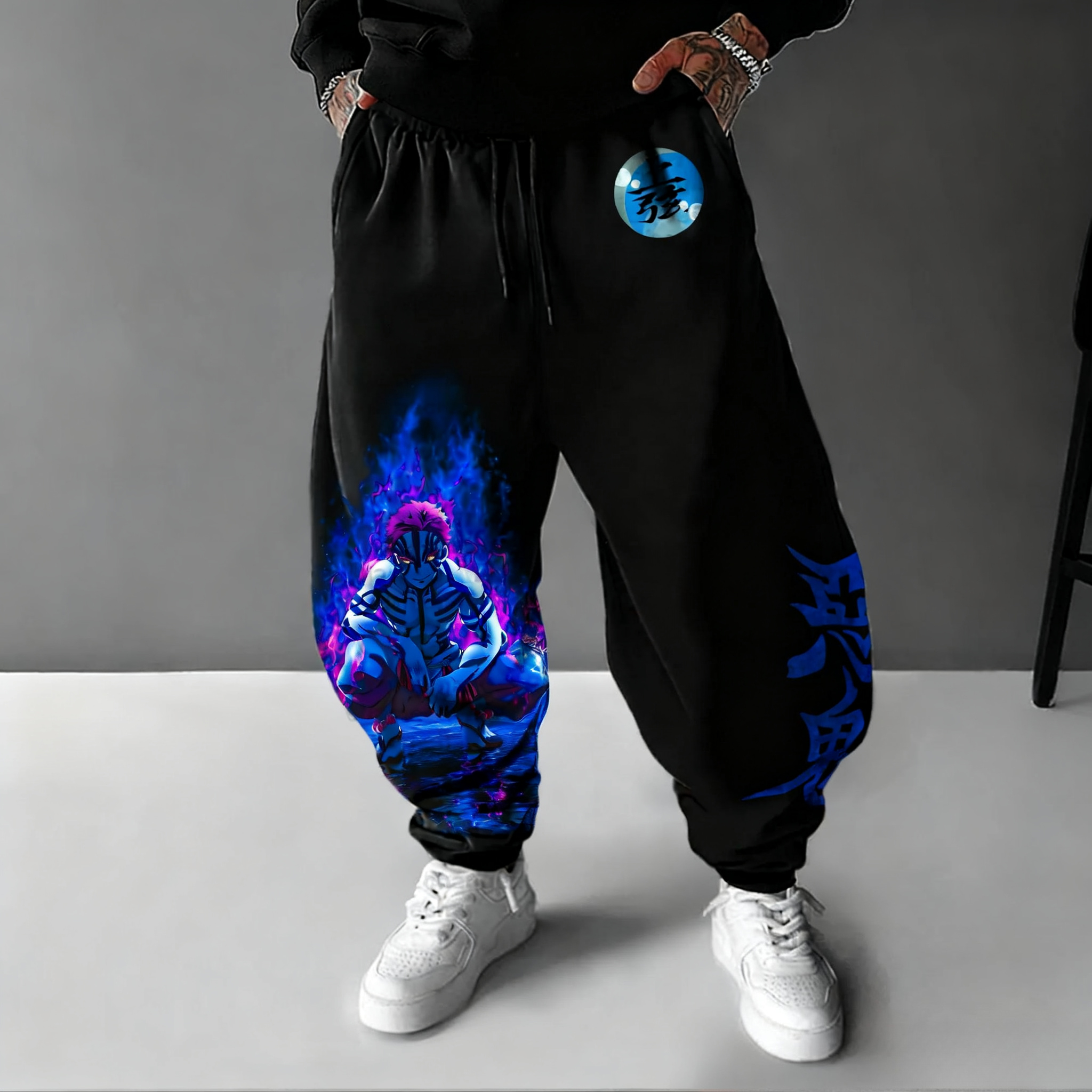 Winter Clothing Anime - Demon Slayer Collaboration Sweetpants Men's Autumn/winter