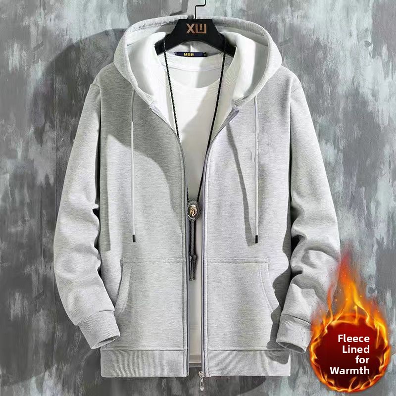Winter Clothing Name - Men's Fce Lined Zipper Hoodie Cardigan