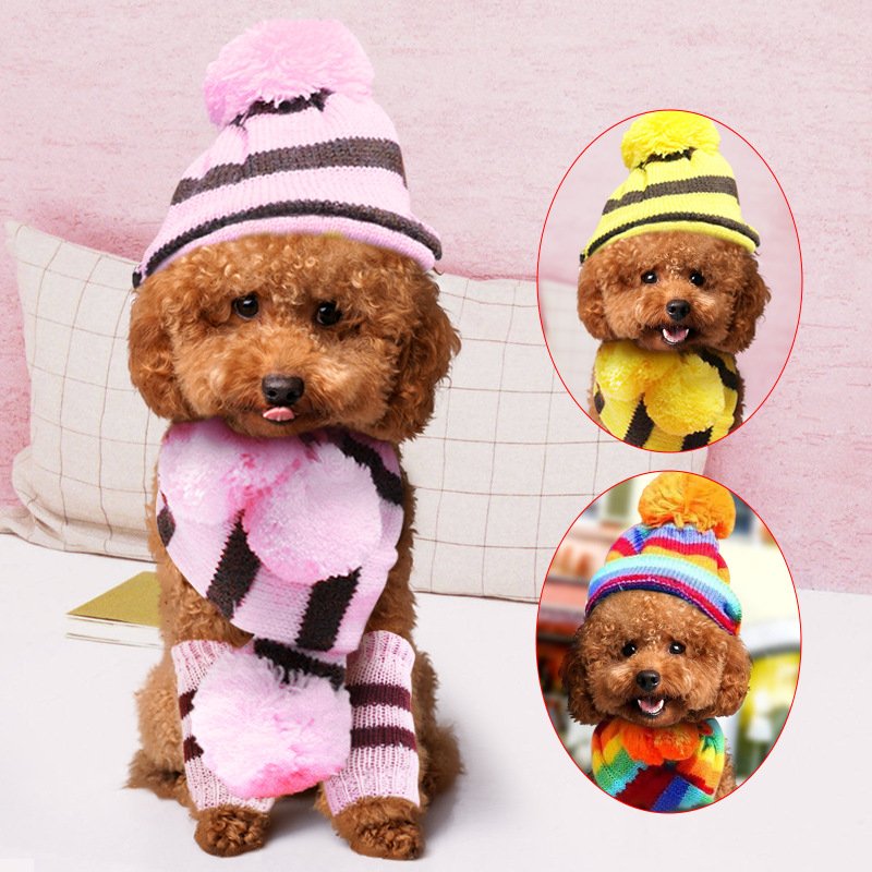 Rainbow Stripe Knitted Dog Win - Winter Clothing Leg Warmers recensione e prezzo