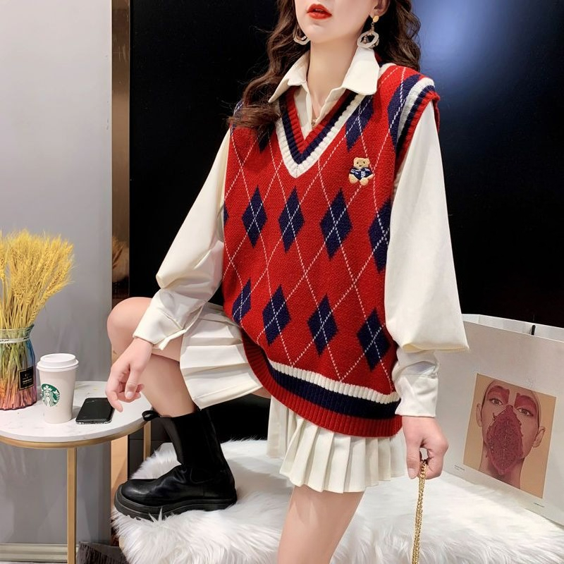Red Knit Vests for Women Sleev - Winter Clothing Trends 2025 recensione e prezzo