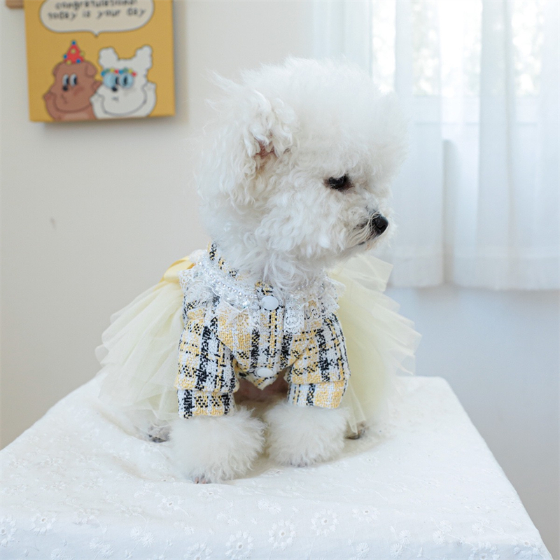 Yellow Ribbon Dresses for Dogs - Yellow Winter Clothing recensione e prezzo
