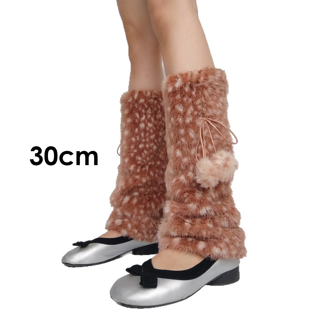 Brown Deer Pattern Fur Warmers - Winter Clothing Leg Warmers recensione e prezzo