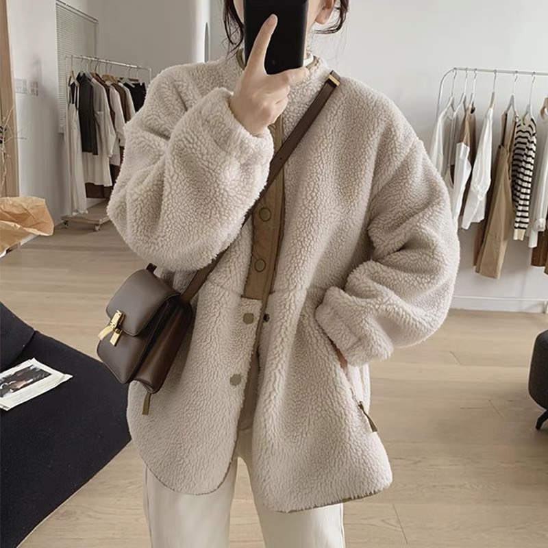 Lamb Fur Jacket Loose Fit Thic - Winter Clothing Name recensione e prezzo