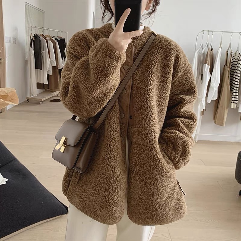 Lamb Fur Jacket Loose Fit Thic - Winter Clothing Name recensione e prezzo