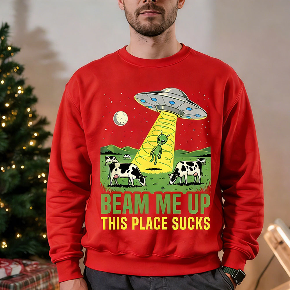 Beam Me Up This Place Sucks Me - Winter Clothing Quotes recensione e prezzo
