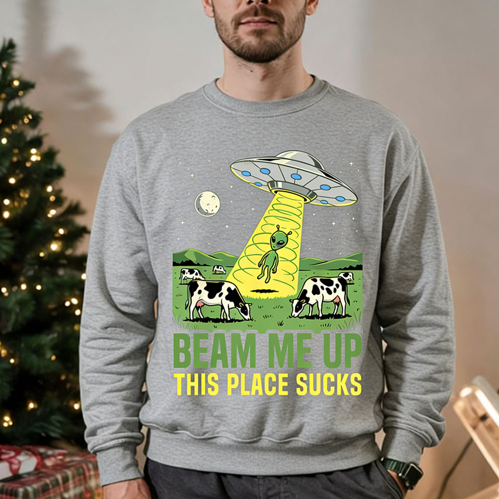 Beam Me Up This Place Sucks Me - Winter Clothing Quotes recensione e prezzo