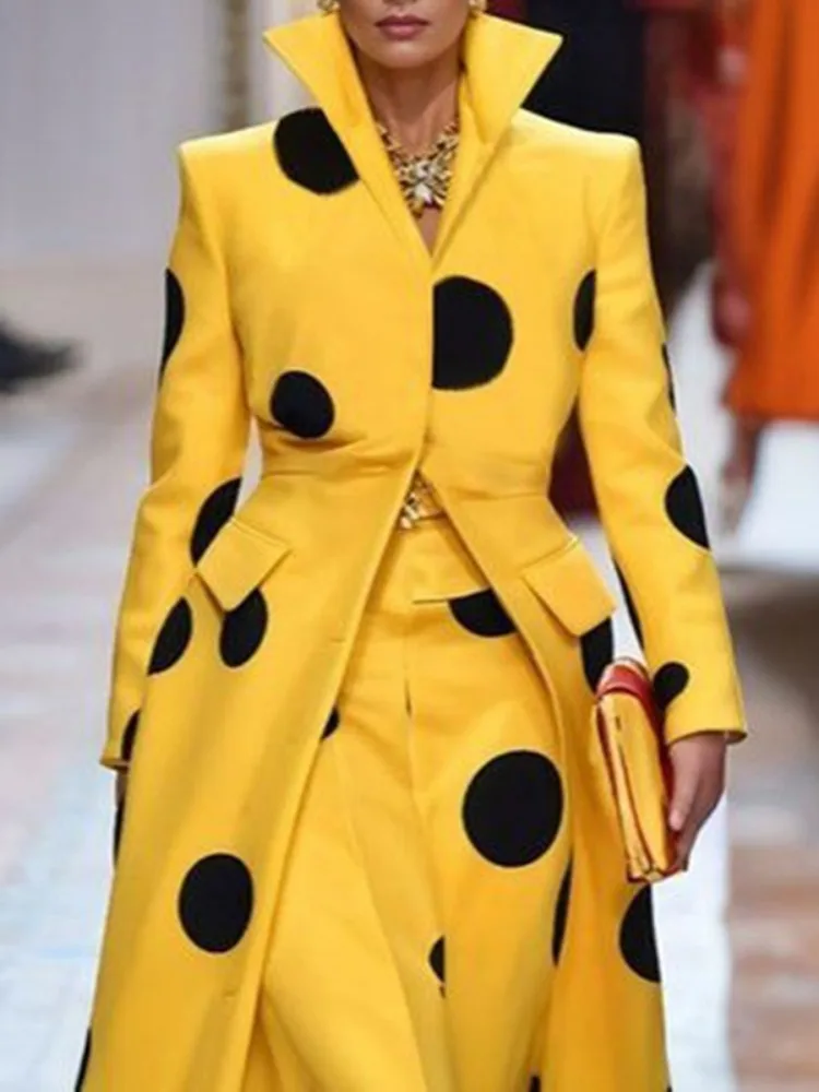 Gymystars Polka-Dot Woolen Coa - Yellow Winter Clothing recensione e prezzo