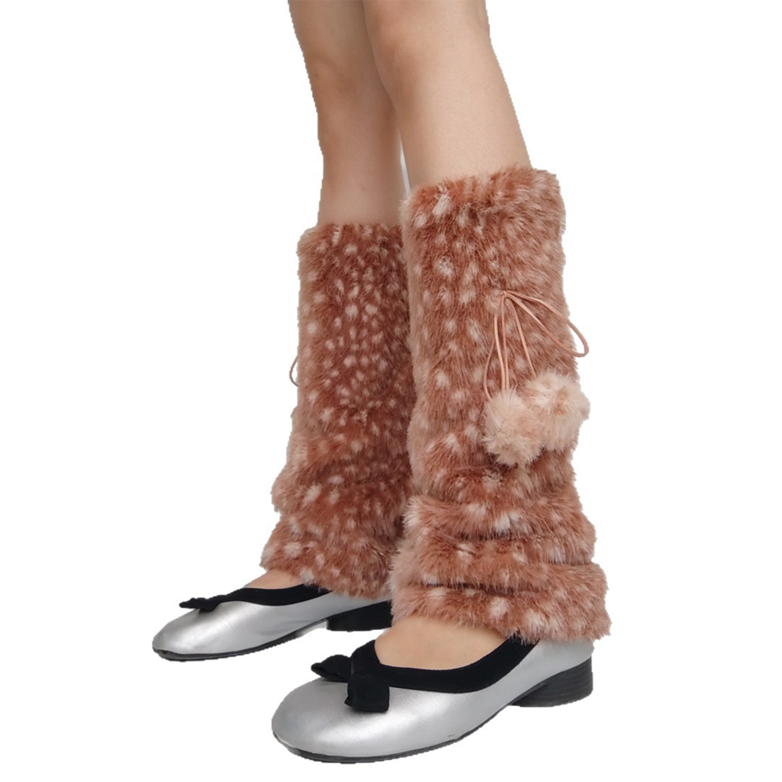 Brown Pattern Artificial Fur L - Winter Clothing Leg Warmers recensione e prezzo