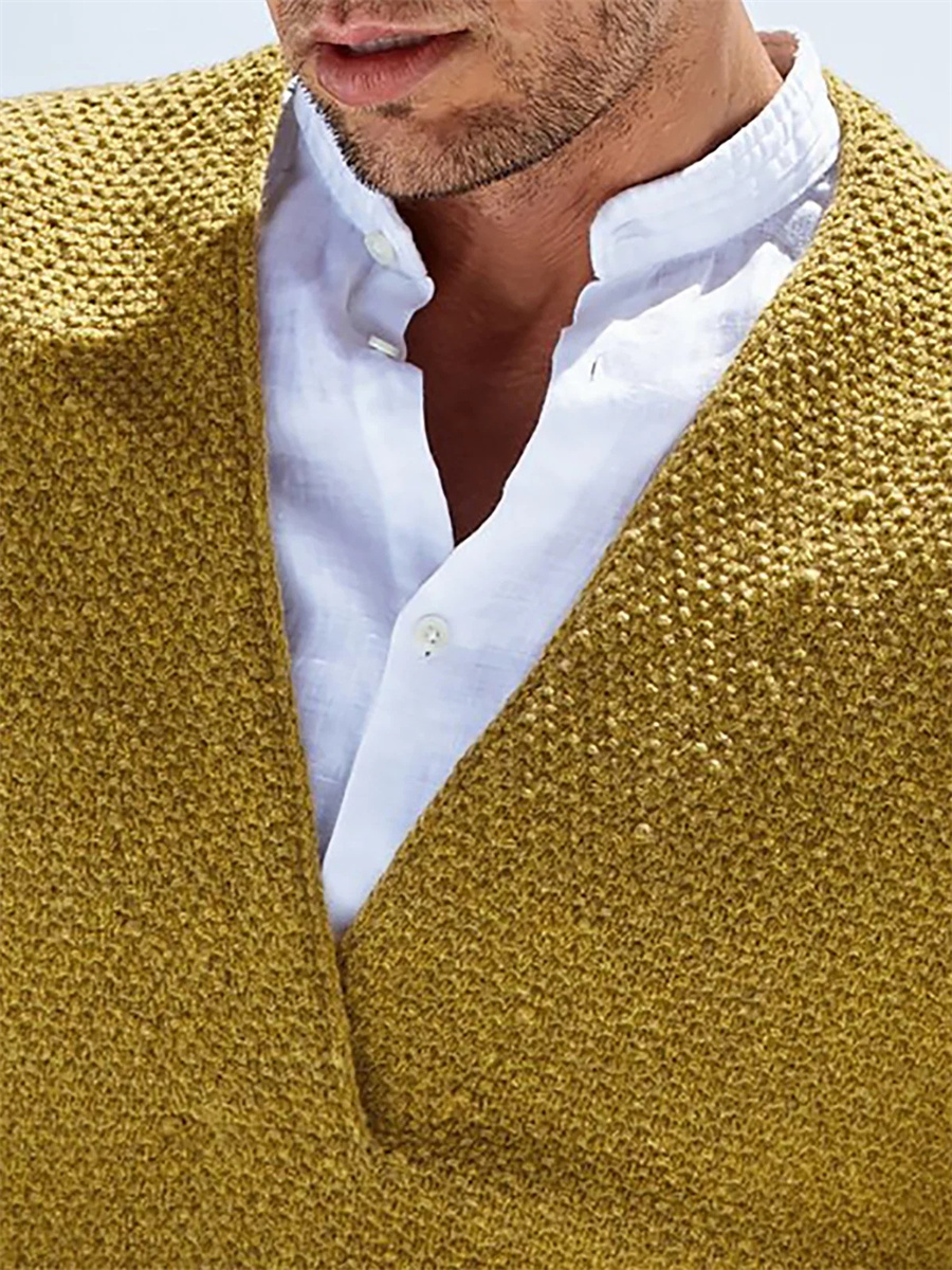 Autumn Winter Men Sweaters Kni - Yellow Winter Clothing recensione e prezzo