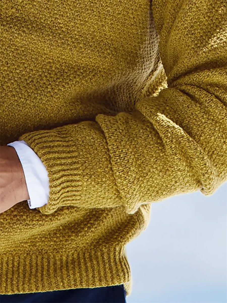 Autumn Winter Men Sweaters Kni - Yellow Winter Clothing recensione e prezzo
